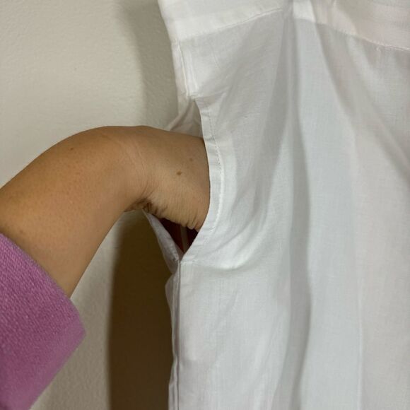 Honeydove Vintage Straight Leg White Cotton Drawstring Pants Lightweight OS - Picture 3 of 8